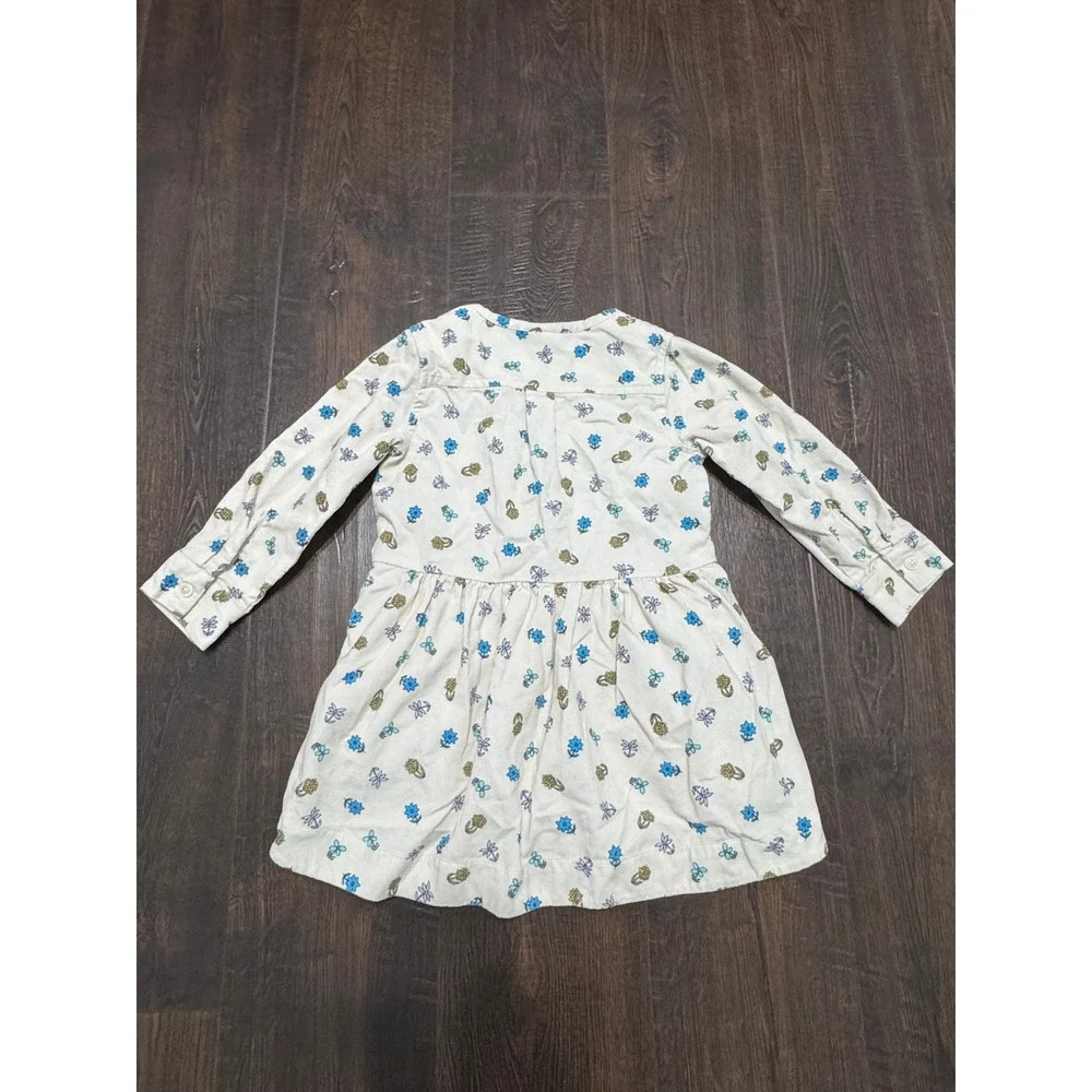 Tea Collection Floral‎ Print Dress Long Sleeve Button Front Girls Size 2